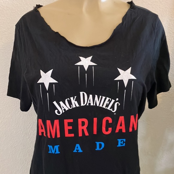 Shirt Black with Red White Blue Design Jack Daniel’s American Made and 3 Stars - Picture 4 of 7